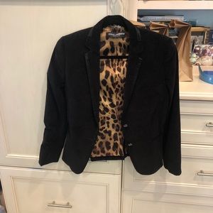 Dolce & Gabbana Black Velour Blazer Jacket